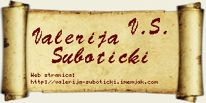 Valerija Subotički vizit kartica